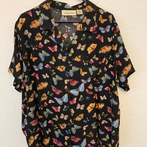 Analogy Rayon butterfly camp shirt - 2X